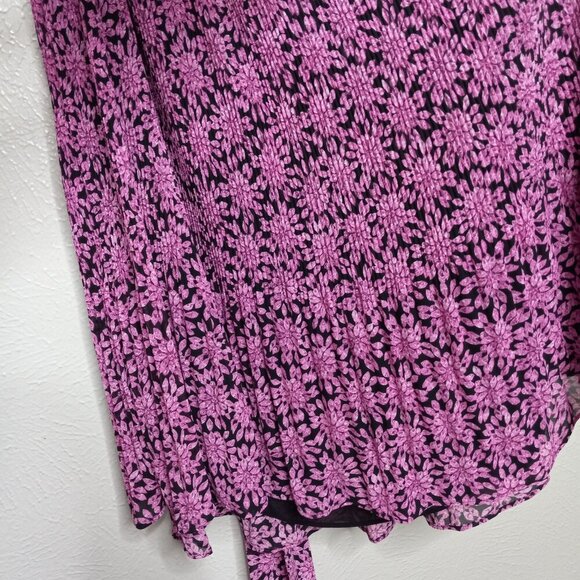 Michaels Kors purple floral off-shoulder dress with belt - NWT Size M - Picture 6 of 14